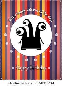 Greeting card with monster