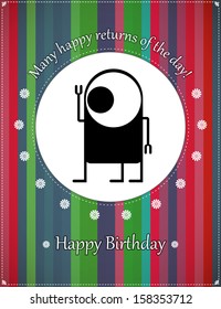 Greeting card with monster