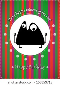 Greeting card with monster
