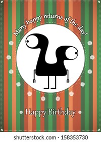 Greeting card with monster
