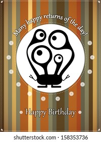 Greeting card with monster