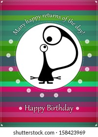 Greeting card with monster