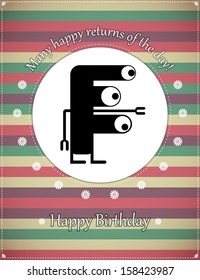 Greeting card with monster