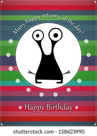 Greeting card with monster