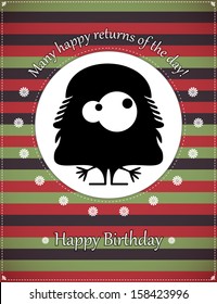 Greeting card with monster