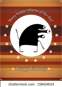 Greeting card with monster