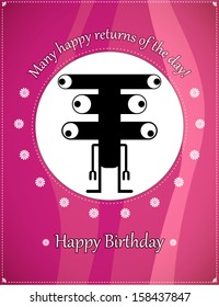 Greeting card with monster