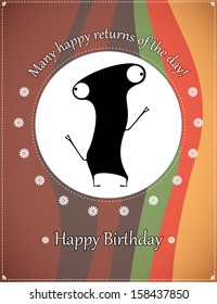 Greeting card with monster