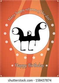 Greeting card with monster
