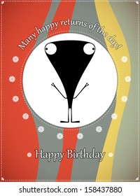Greeting card with monster