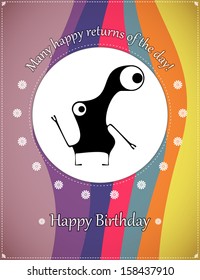 Greeting card with monster