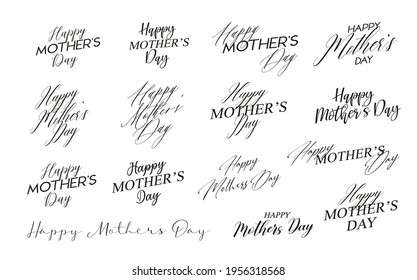 Greeting card Mother's day text. Styled fonts.