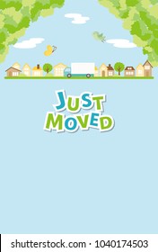 Greeting card of moving.