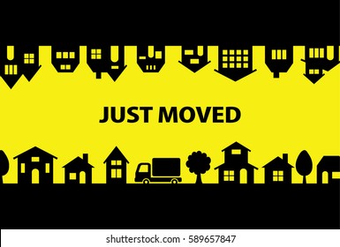 Greeting card of moving.