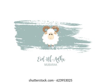 Greeting card for Muslim Community Festival of Sacrifice Eid-Ul-Adha. Vector illustration