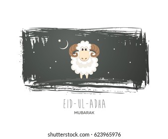 Greeting card for Muslim Community Festival of Sacrifice Eid-Ul-Adha. Vector illustration
