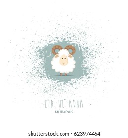 Greeting card for Muslim Community Festival of Sacrifice Eid-Ul-Adha. Vector illustration