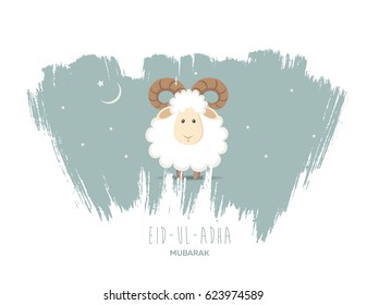 Greeting card for Muslim Community Festival of Sacrifice Eid-Ul-Adha. Vector illustration