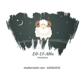Greeting card for Muslim Community Festival of Sacrifice Eid-Ul-Adha. Vector illustration
