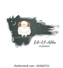 Greeting card for Muslim Community Festival of Sacrifice Eid-Ul-Adha. Vector illustration