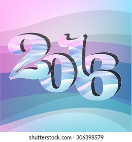 Greeting card for the new year 2016