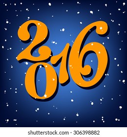 Greeting card for the new year 2016