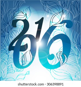 Greeting card for the new year 2016