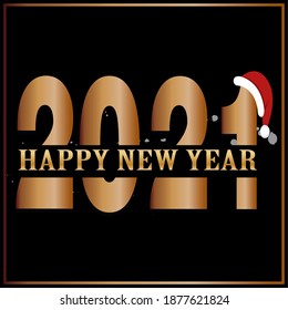 Greeting card of new year 2021 - Vector illustration