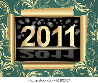 Tarjeta de felicitación. Año nuevo.