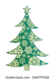 A greeting card with New year tree.