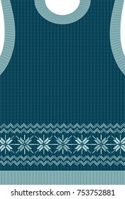Greeting card of Nordic patterned knitted vest