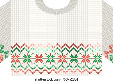 Greeting card of Nordic patterned knitted sweater