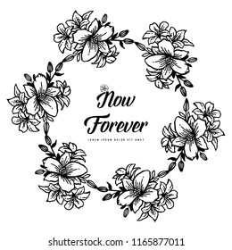 Greeting card for now forever floral style vector illustration