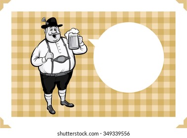 Greeting card with octoberfest man - add your custom text