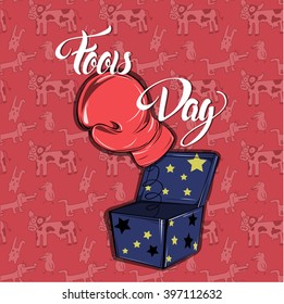 Greeting card on the day of the fool. Fun and funny cards. April Fools Day. vector illustration