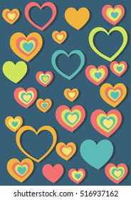 Greeting card on the day of St. Valentine, vector graphics