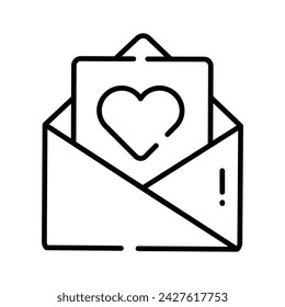 Greeting card on envelope showing concept icon of greeting card, invitation card vector design