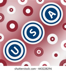 Greeting Card on July 4 with word USA and abstract forms