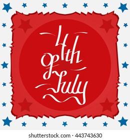 Greeting Card on July 4 with stars