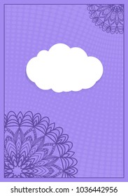 greeting card on a purple background. Luxury ornament template. vector