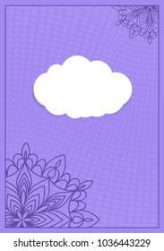 greeting card on a purple background. Luxury ornament template. vector