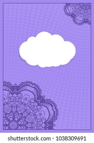 greeting card on a purple background. Luxury ornament template. vector