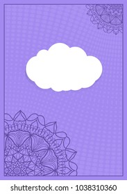 greeting card on a purple background. Luxury ornament template. vector