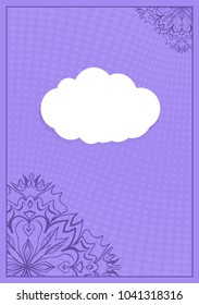 greeting card on a purple background. Luxury ornament template. vector