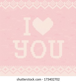 Greeting card on sweater texture