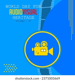 Greeting card on the theme of World Audiovisual heritage day observed each year on October 27 across the globe