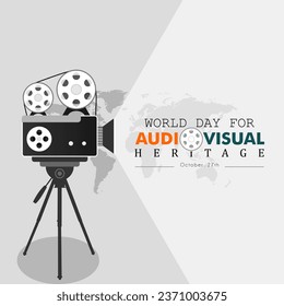 Greeting card on the theme of World Audiovisual heritage day observed each year on October 27 across the globe