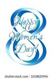 Greeting card on white background for International Women's Day. March 8. Vector illustration