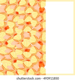 greeting card with orange orchids vector illustration