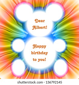 Greeting card with orange-yellow bear